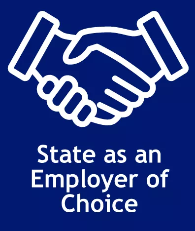 handshake icon and message state as an employer of choice