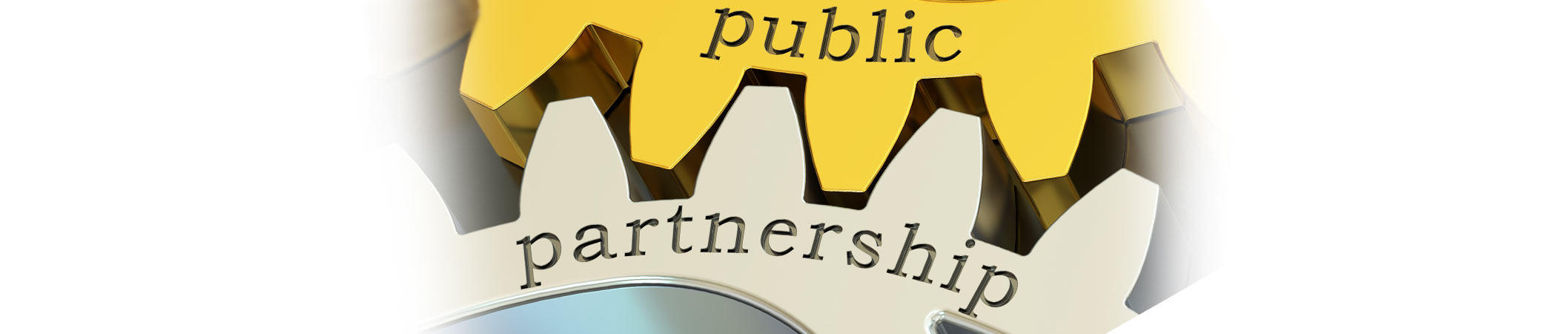 Interlocking gears with words public partnership